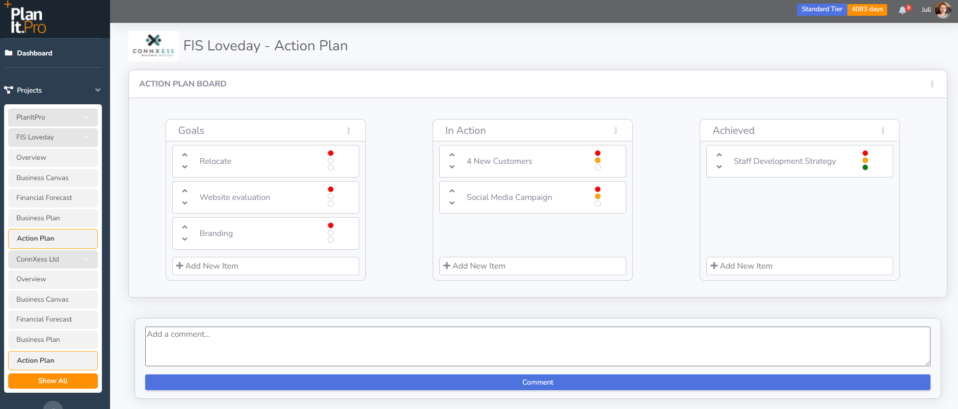 Action Plan Screenshot